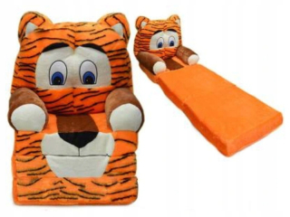 Medvedík Pú - Pouf pre dieťa oranžový gauč tiger