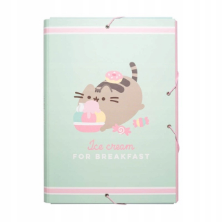 Pusheen - Passeen s občerstvením Aktovka zatvorená na gumových pásoch A4
