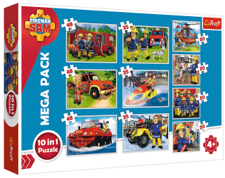 Požiarnik Sam  - Puzzle 10W1- záchranného tímu samotný TREFL