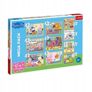 Pepa Pig - 10W1 puzzle. Peppa ošípané s priateľmi. Darček