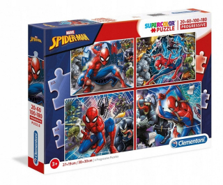 SPIDERMAN - Puzzle 20 + 60 + 100 + 180 prvky Super Color -