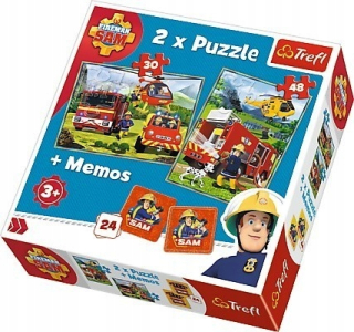 Požiarnik Sam  - Puzzle 2in1 + Memos Hasiči v akcii /straż.Sam 90791