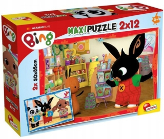 BING A PRIATELIA - Puzzle 2x12 prvky. Bing. V škole