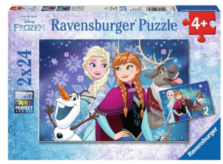 Elsa Frozen - Puzzle 2x24 Elements - Ice Land, Polar Aurora
