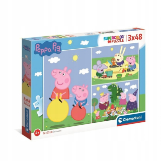 Pepa Pig - 3x48 puzzle puzzle peppa prvky