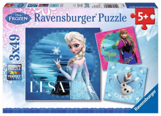 Elsa Frozen - Puzzle 3x49 prvky krajiny Ice Elsa Anna I