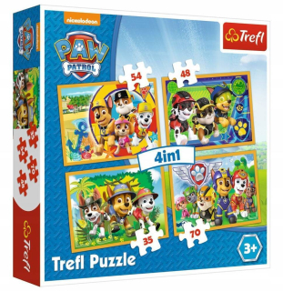 PAW Patrol - Puzzle 4in1 PSI PATROL vždy na TREFL 34307