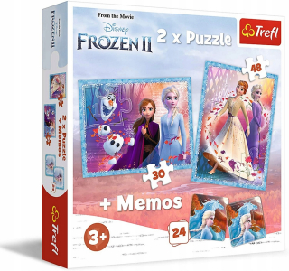 Elsa Frozen - Ice Land Puzzle II 2W1 + MEMOS TREFL 90710 3+