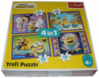 Mimoni  - Puzzle TREFL 35 + 48 + 54 + 70 - MPU - 4W1!