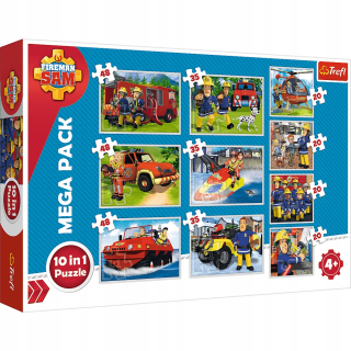 Požiarnik Sam  - TREFL 10 Puzzle v 1 Fireman Sam Team Sam darček