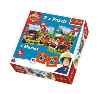 Požiarnik Sam  - Puzzle TREFL FIREFIGHTER SAM 2IN1 78 EL. + MEMOS 24 EL.