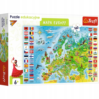 Vzdelávanie Puzzle Trefl 15558 Mapa Európy 160 EL.