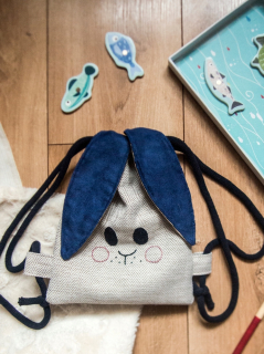 Detský batoh - Raspberi Mini Backpack Bunny v Herringbone + Grenade
