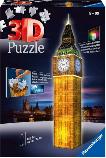 BEN 10 - RAVENSBURGER 3D 216 EL. Big Ben v noci puzzle 8+
