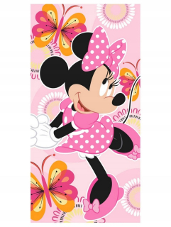 Minnie Mouse - Bavlnené uteráky 70x140 myš Minnie a motýle