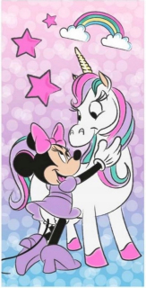 Minnie Mouse - Myšský uterák Minnie Unicorn Unicorn 70x140