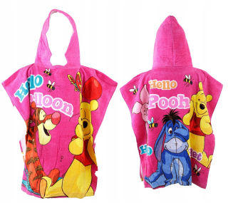 Medvedík Pú - Uterák pončo Poncho Winnie POOH 120x60cm