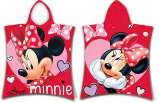 Minnie Mouse - Uterák Poncho s kapucňou Mouse Minnie Mini Miki