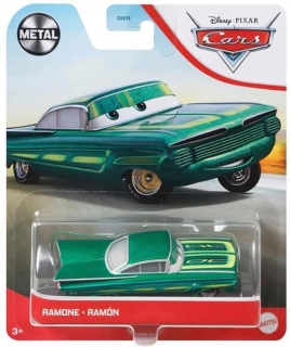 McQueen - Roman Ramone Green 1:55 Autá Cars Disney Mattel