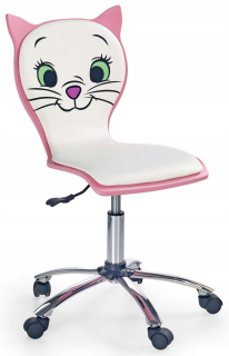 HELLO KITTY Ružová otočná stolička pre dieťa dievča Kitty Halmar