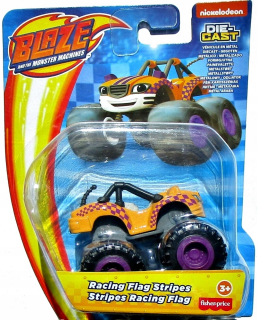 Blaze a Monster autá - Racing Flag Stripes Blaze Mega Machine Tiger Auto