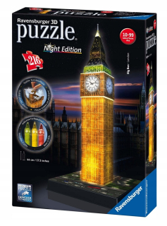 BEN 10 - RavensBurger 12588 Big Ben-Night 216PC 3D puzzle