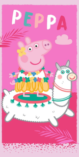 Pepa Pig - Uterák 70x140 cm, Peppa prasa, 100% bavlna
