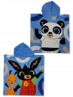 BING A PRIATELIA - BAW Uterák. Poncho s kapucňou 55x110 Bing Blue