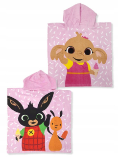 BING A PRIATELIA - BAW Uterák. Poncho s kapucňou 55x110 Bing Pink