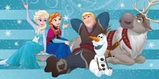 Elsa Frozen - Mrazené vaňové uteráky - Ľadová krajina 75x150 cm