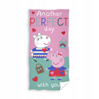 Pepa Pig - Vaňa Uterák + výšivka 70x140 Peppa prasa