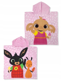 BING A PRIATELIA - Uterák Poncho s kapucňou 55x110 Bing Pink Rabbit