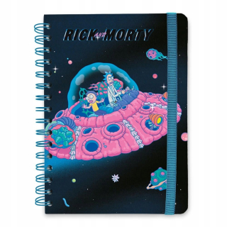 Rick and Morty - Rick a morský priestor bodkovaný poznámky A5 špirála