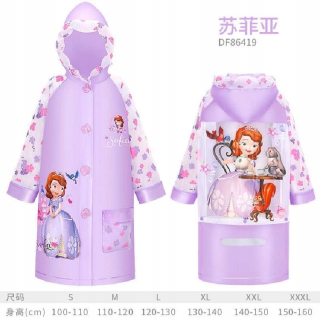 Minnie Mouse - Ružová dievčina s paincoat školský štítok Sofia XL.