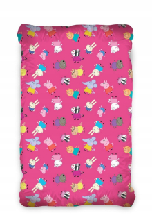 Pepa Pig - Ružový plech s gumovou skupinou 90x200 Peppa prasa