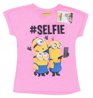Mimoni - Ružové tričko Selfie Minionki Primark 12-13 Roky