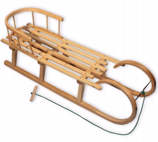Sánky - Sanki Drevený ovčej Horn + operadlo zadarmo 120 cm