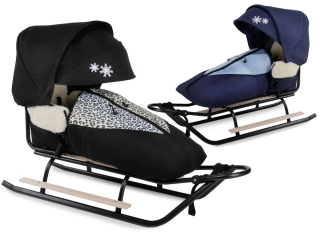 Sánky - Sledy s Booth + 2-Function Woolen Spacák + Muffs
