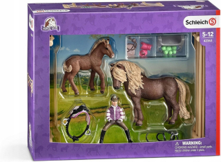 Súprava koní schleich horse club 42363 jazdec s islandskými poníkmi