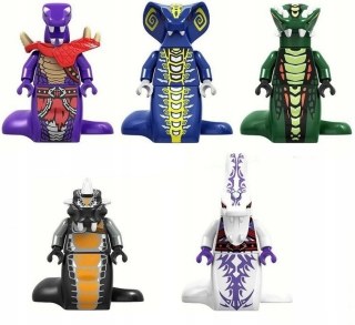 Bloky súprava 5 hadích figúrok had pythor skales acidicus ninja