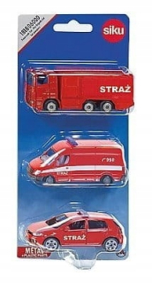 Požiarnik Sam  - Siku Fire Brigade 3 Vozidlá SET 1818