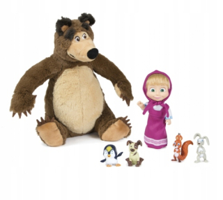 Máša a medveď - Simba Doll Maja Plush medveď a zvieratá