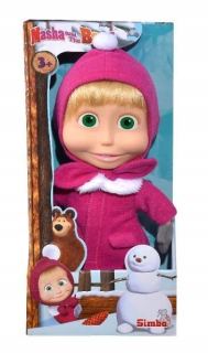 Máša a medveď - Simba Doll Masha Zimné šaty 23cm