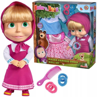 Máša a medveď - Simba Doll Masha so šaty a melódie 109301082