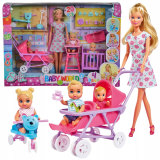 STEFFI bábika - Simba Doll Steffi Detská izba + detský kočík