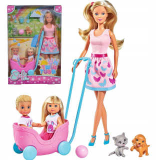 STEFFI bábika - Simba bábika steffi babysitter evi timmie trolley akc