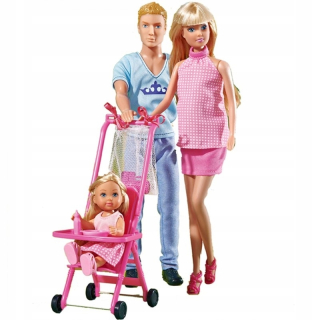 STEFFI bábika - Simba Tehotná Steffi Doll + Kevin Evi Stracer