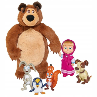 SIMBA Bábika Máša 12 cm a maskot Plyšový Medveď so Zvieratami