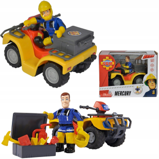 Požiarnik Sam  - Simba hasič Sam Quad Mercury Mercury + Figurine