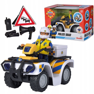 Požiarnik Sam  - Simba hasič Sam polícia Quad + Malcolm Figurine